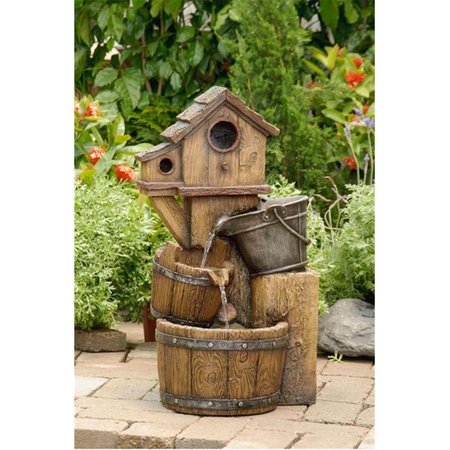 PROPATION Bird House Outdoor Water Fountain Without Light PR2593772